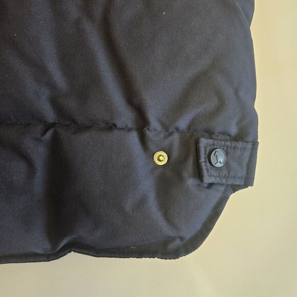 VTG Down Puffer Vest Men's Medium Blue Color Block Pockets Mountain Goat - Picture 8 of 10